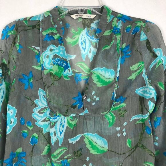 Old Navy Womens Top XS Sheer Lightweight Flowy Cottagecore Forest Fairy Boho - Picture 3 of 7